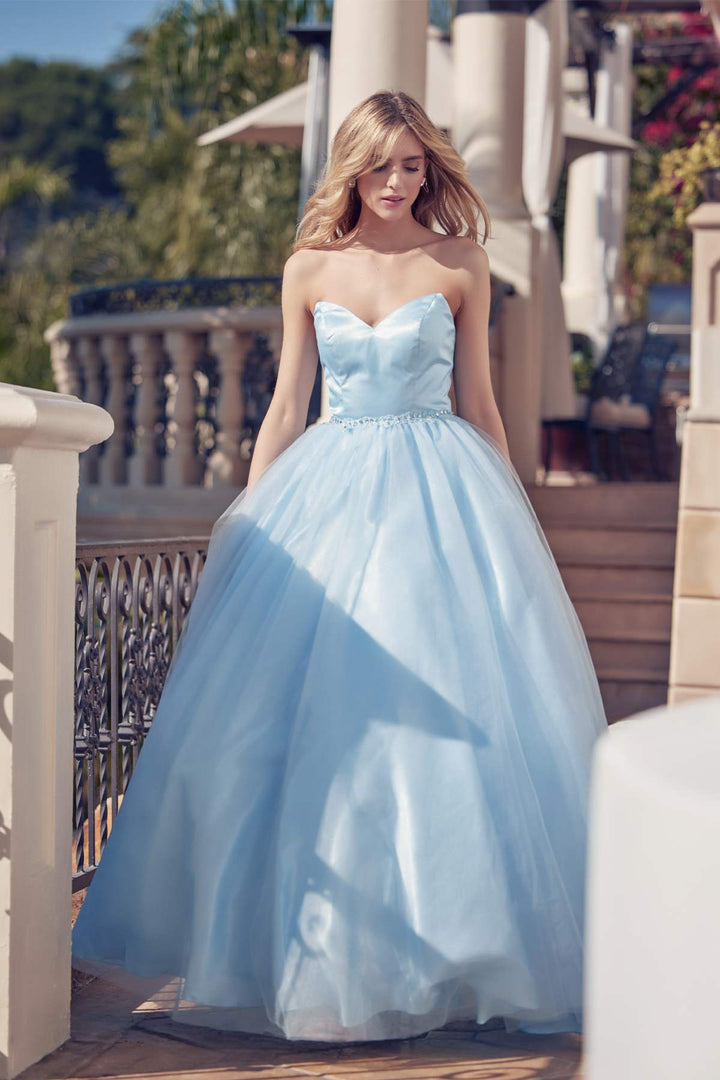 Juliet 265 Strapless A-Line Ball Gown Beaded Belt