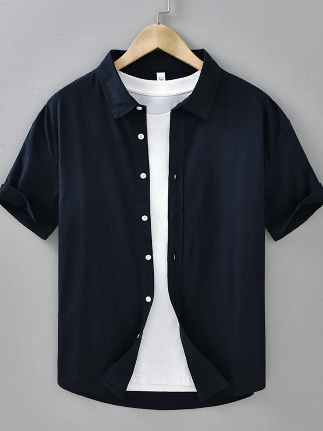 Men's Plus Size Button Up Short Sleeve Shirt