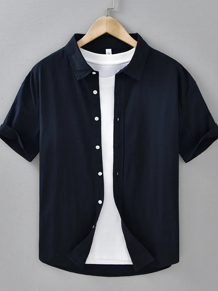 Men's Plus Size Button Up Short Sleeve Shirt
