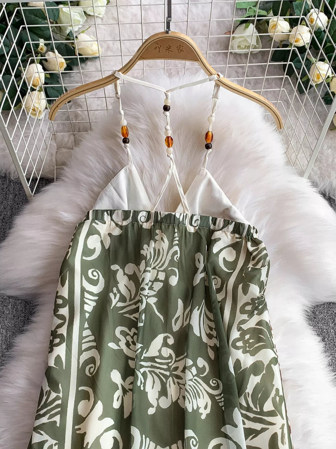 Printed V-Neck Cami Dress