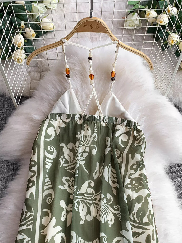 Printed V-Neck Cami Dress