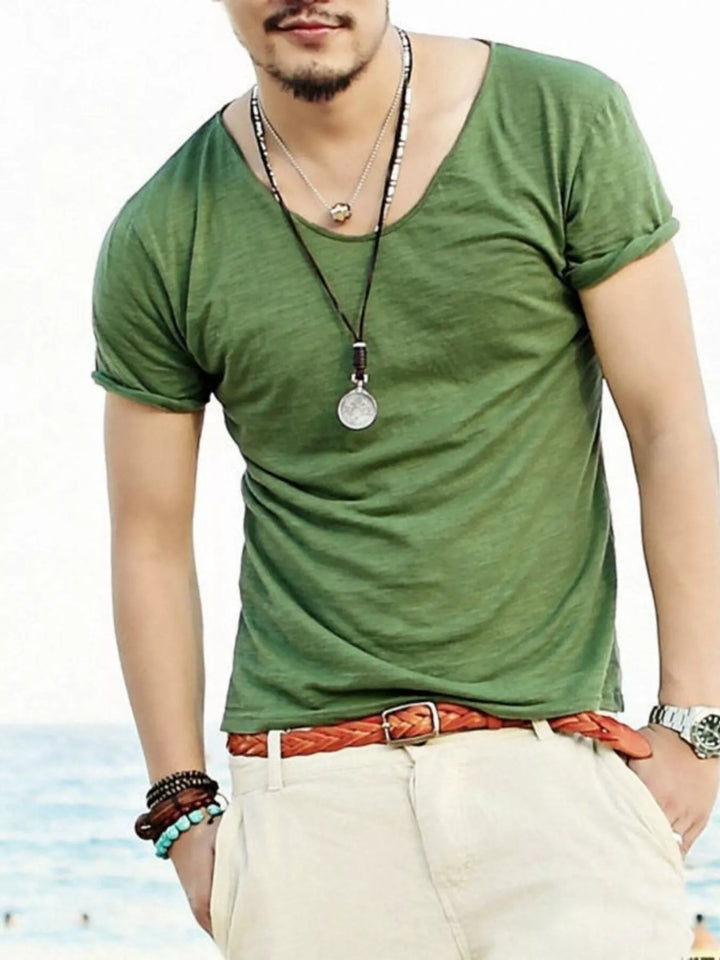 Men's Casual Solid Color Short Sleeve T-Shirt