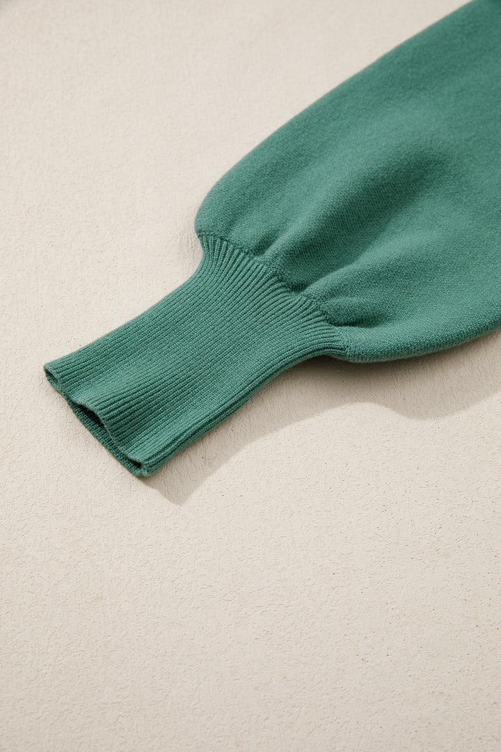 Blackish Green HO HO HO MERRY CHRISTMAS Drop Shoulder Loose Sweater