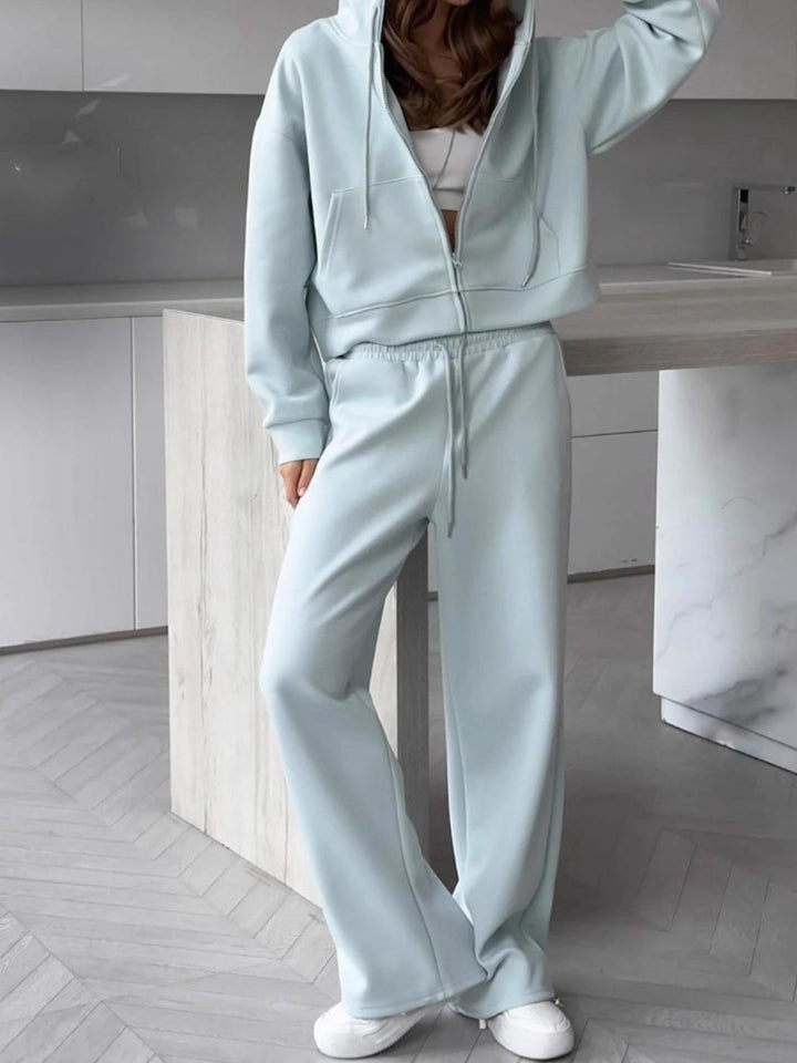 Zip-Up Hoodie and Sweatpants Set