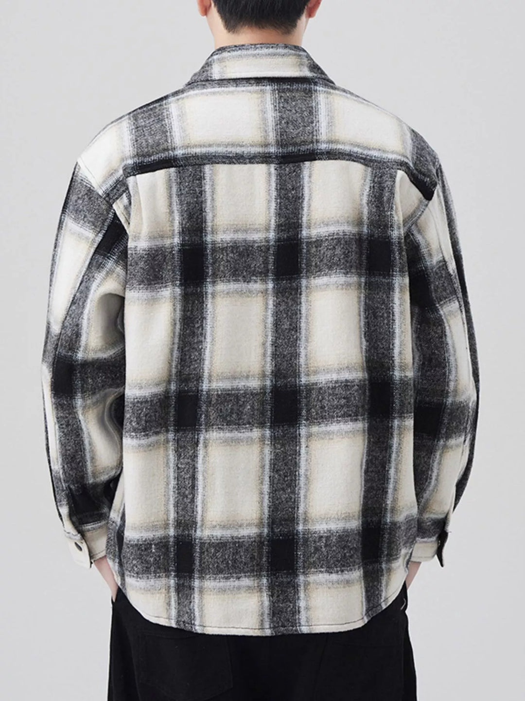 Men's Plaid Button Up Long Sleeve Shirt