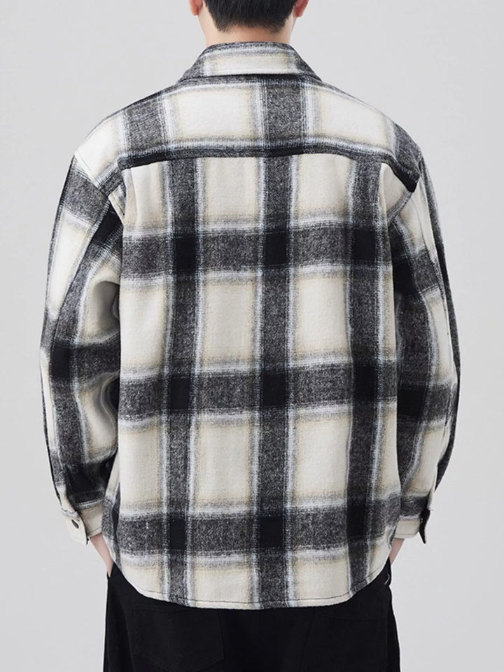 Men's Plaid Button Up Long Sleeve Shirt