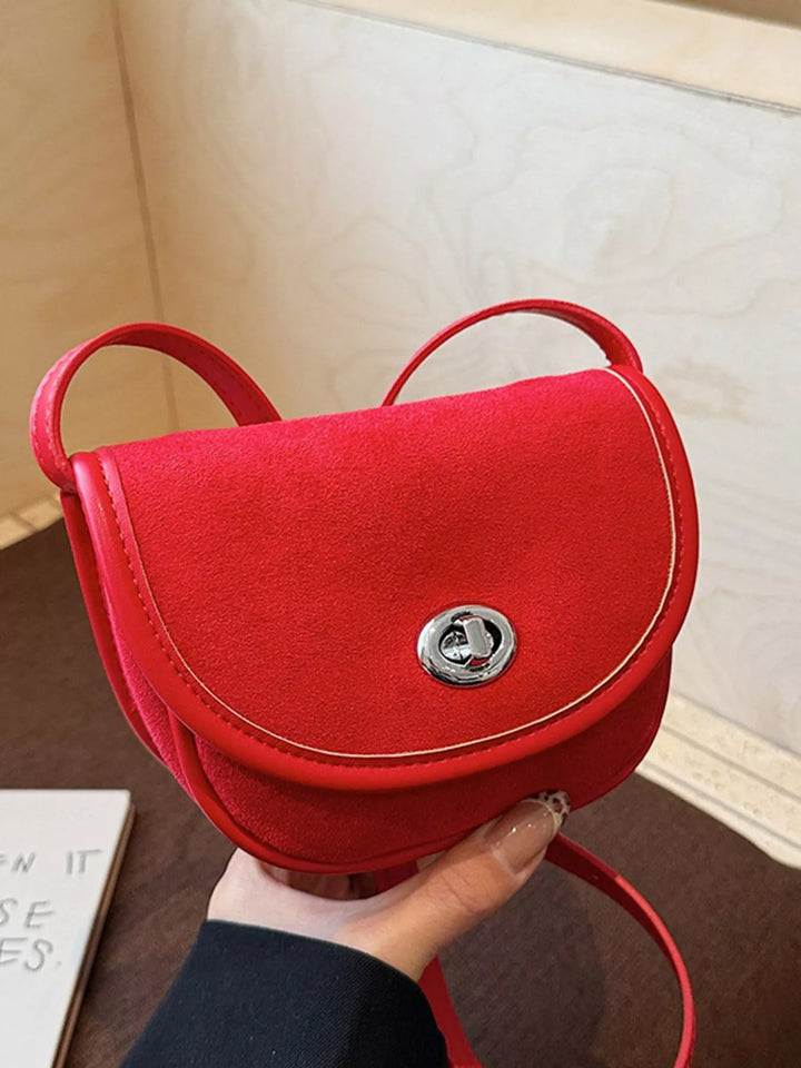 Suede Flap Crossbody Bag