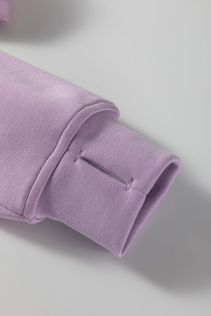 Orchid Bouquet Half Zip Thumbhole Sleeve Hoodie Active Pants 2pcs Outfit