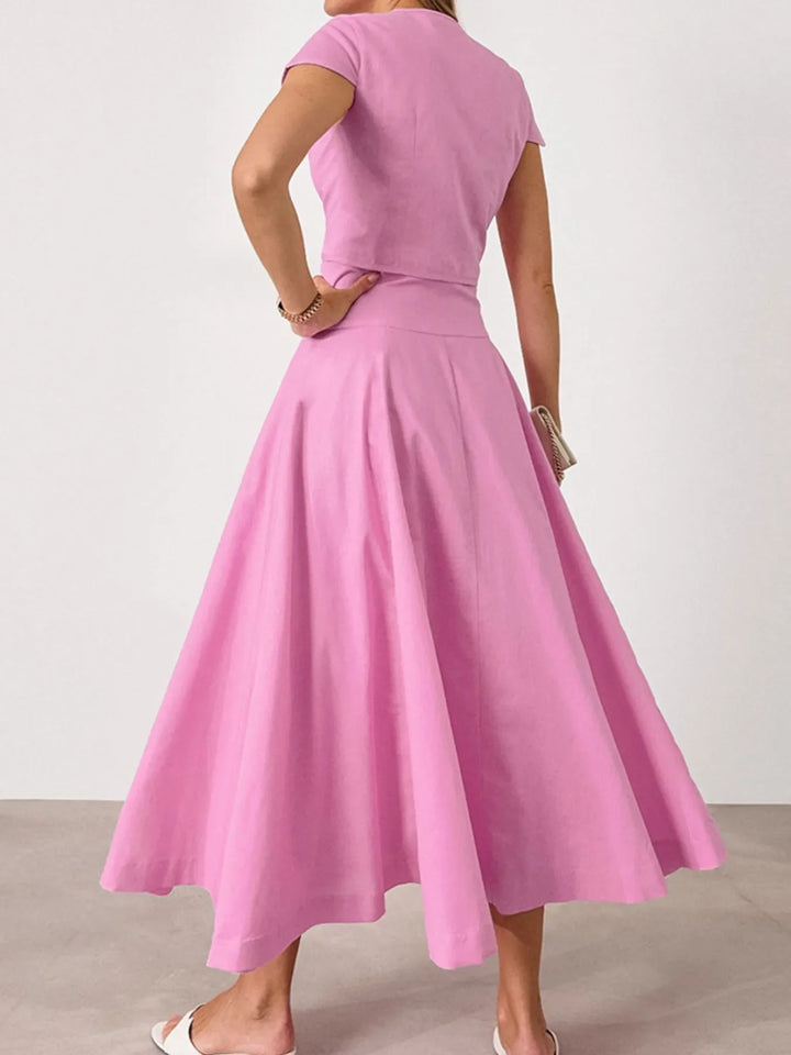 Short Sleeve Top and Skirt set