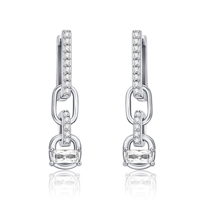 White Copper Electroplated With Thick Silver Personalized Earrings