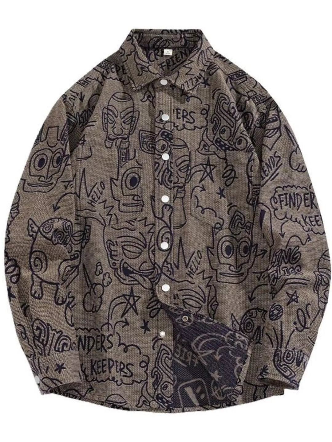 Men's Plus Size Casual Button Up Long Sleeve Shirt