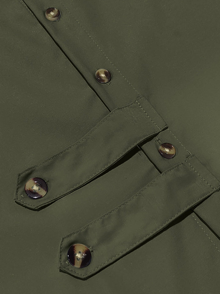 Men's Full Size Casual Button-Up Shirt Plus Size