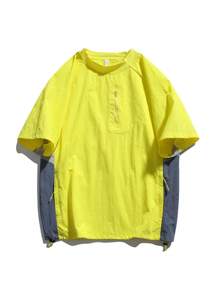 Men's Contrast Round Neck Short Sleeve T-Shirt