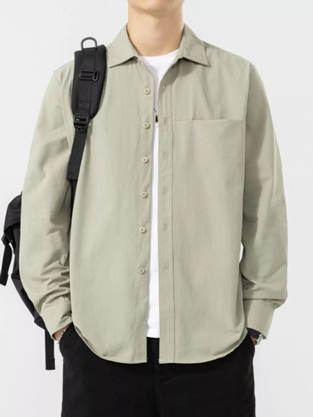 Men's Plus Size Button Up Long Sleeve Shirt