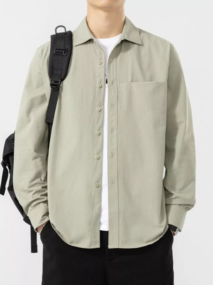 Men's Plus Size Button Up Long Sleeve Shirt