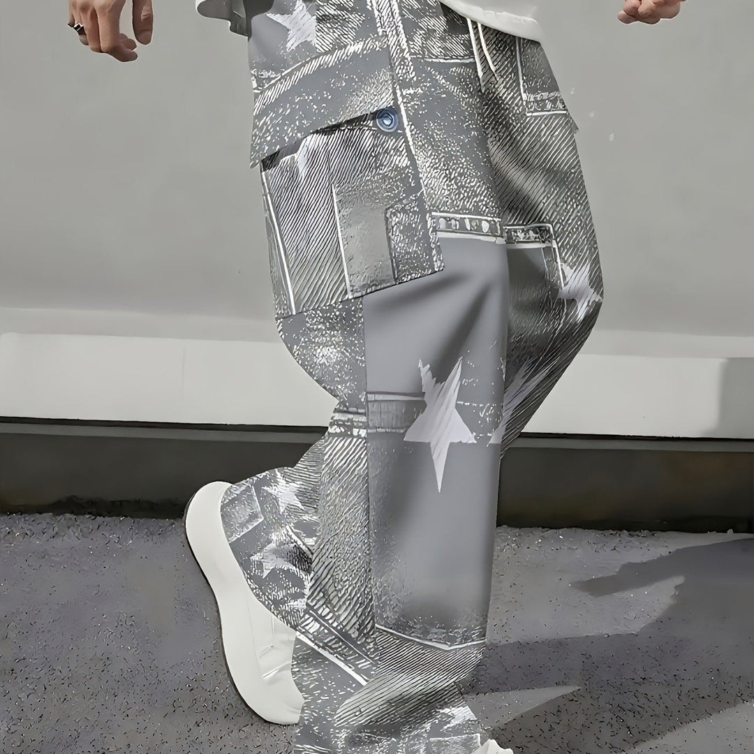 Mens Loose Fit Work Pants With A Drawstring