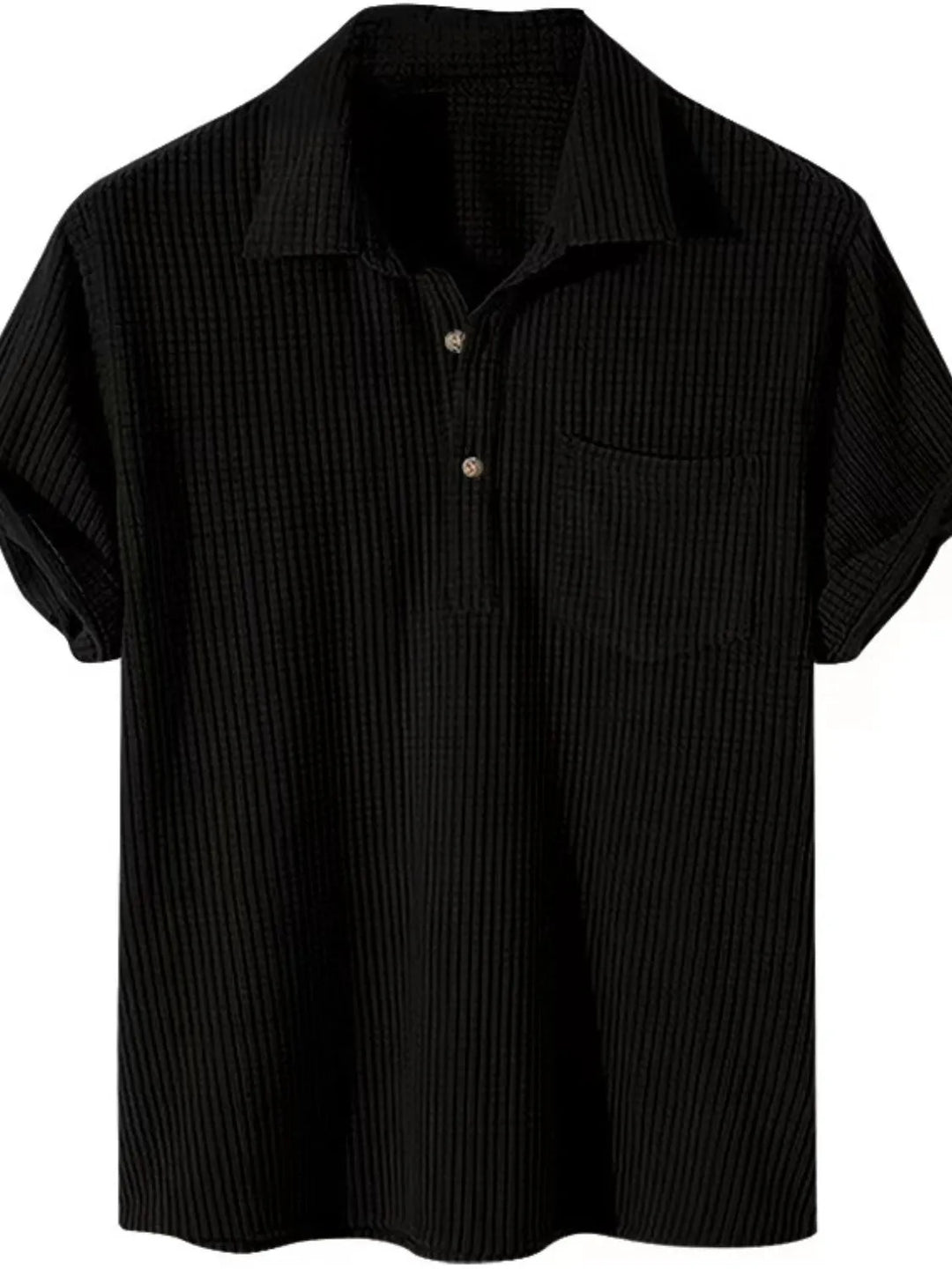 Men's Full Size Button Detail Short Sleeve Polo Plus Size