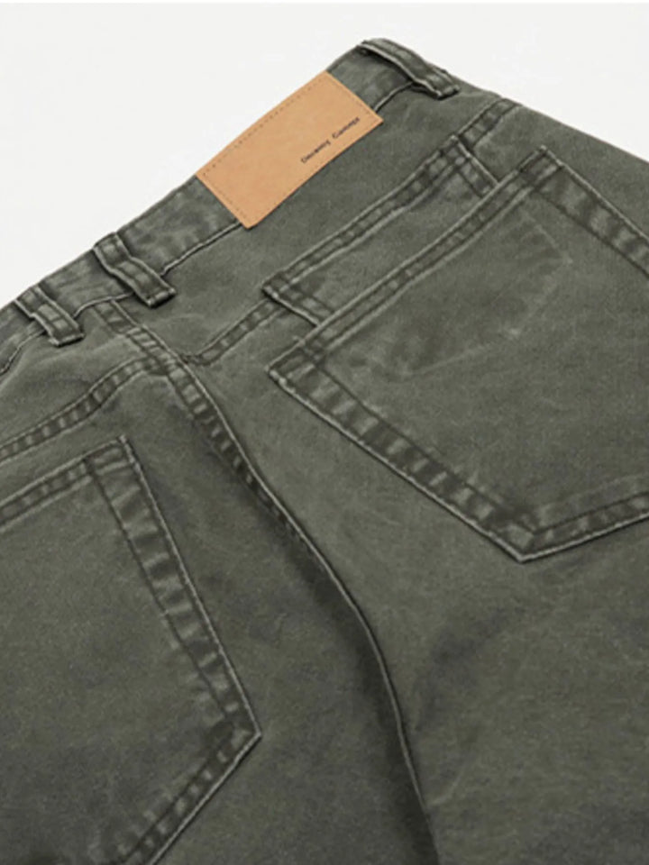 Men's Washed Cargo Wide Leg Jeans