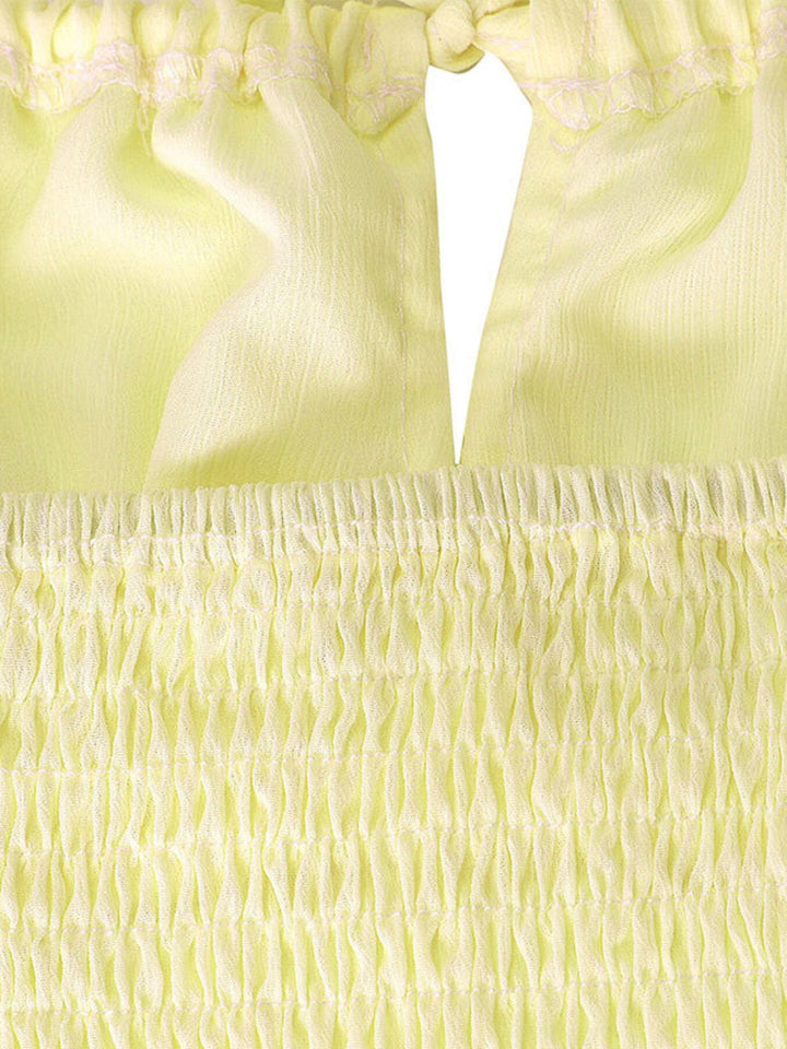 Smocked Tie Front Cami and Skirt Set