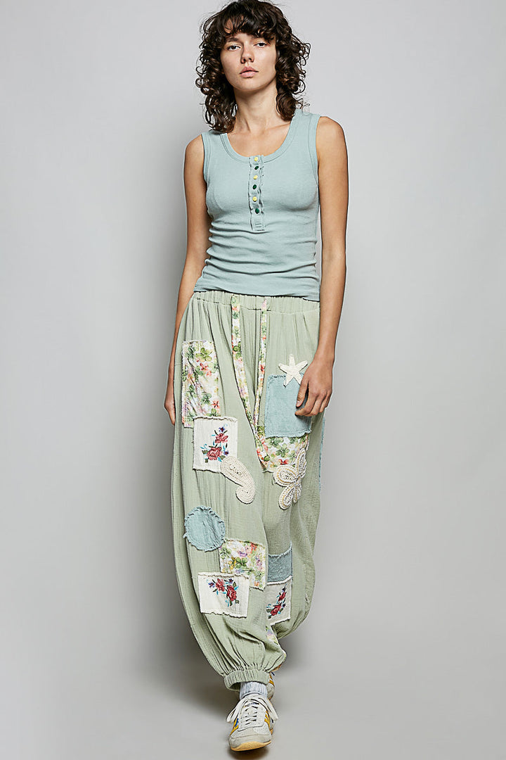 POL Colorful Button Round Neck Ribbed Tank