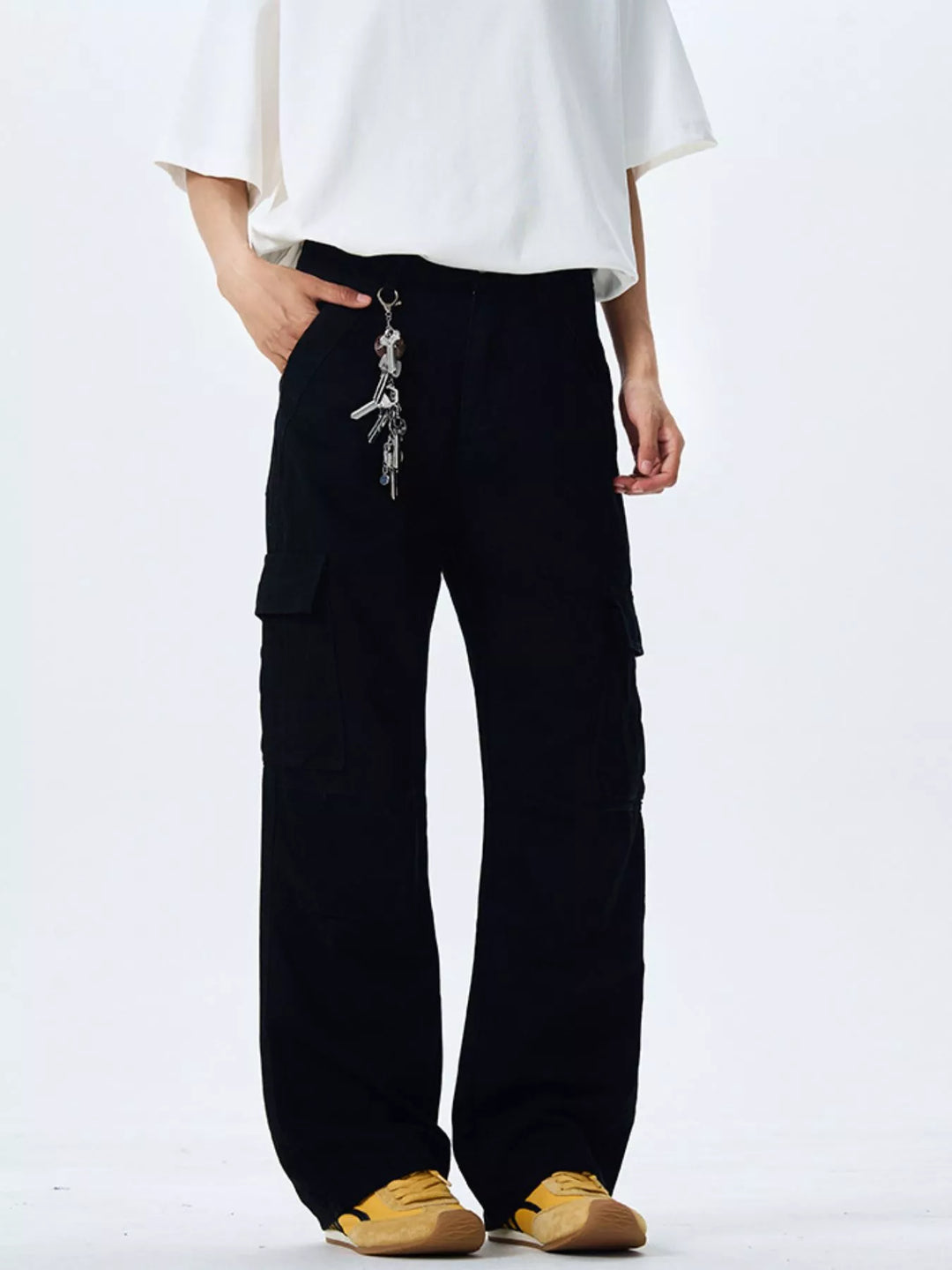 Men's Full Size Wide Leg Cargo Pants Plus Size