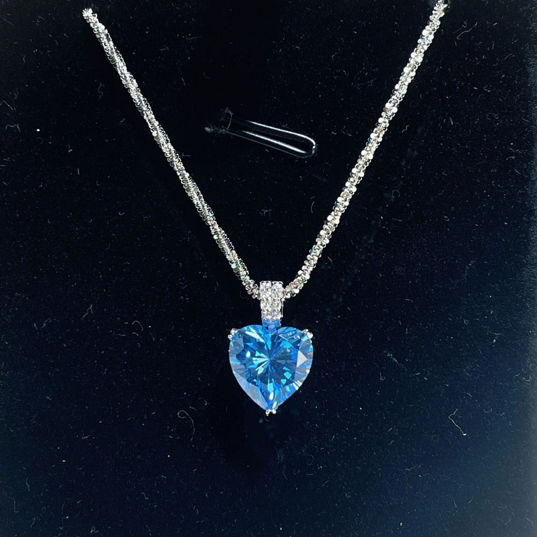 925 Sterling Silver Zircon Heart Necklace
