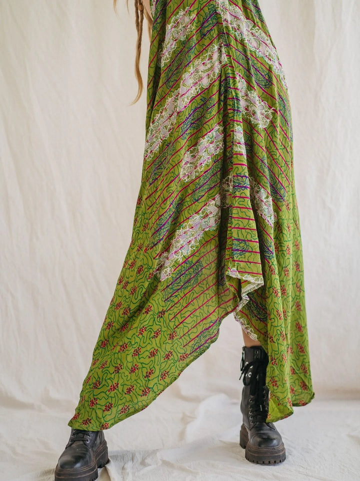 Backless Printed Halter Neck Maxi Dress