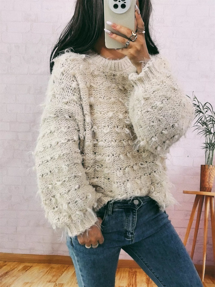 Chunky Round Neck Long Sleeve Sweater