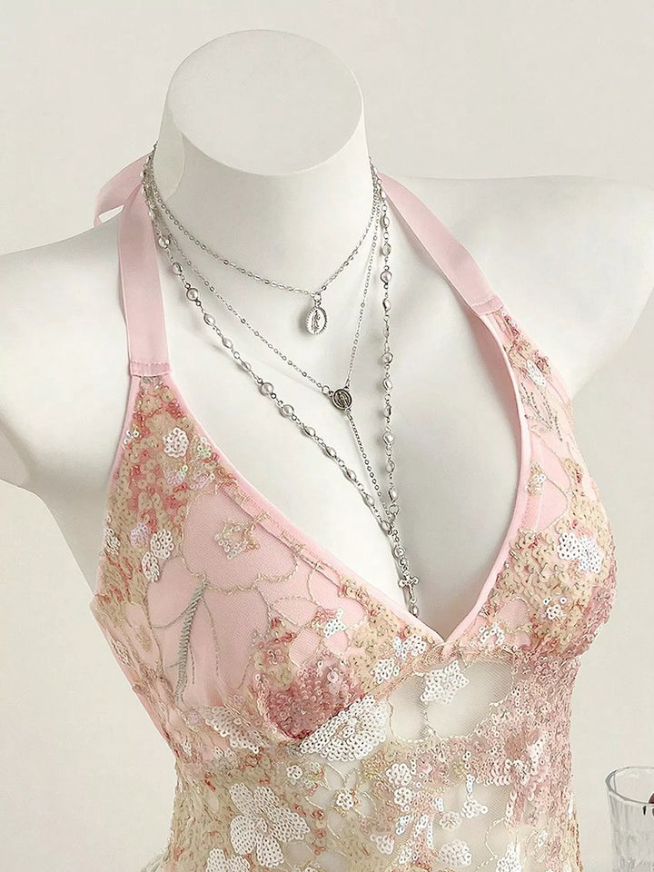Sequin Halter Neck Cami