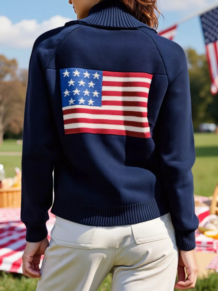 US Flag Button Up Cardigan