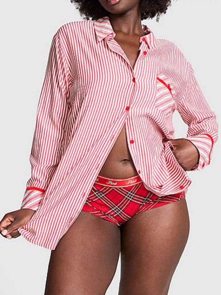 Striped Long Sleeve Button-Up Shirt