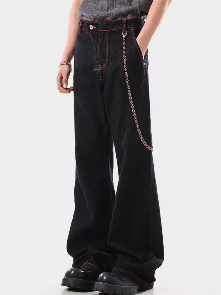 Men's Wide Leg Wash Jeans