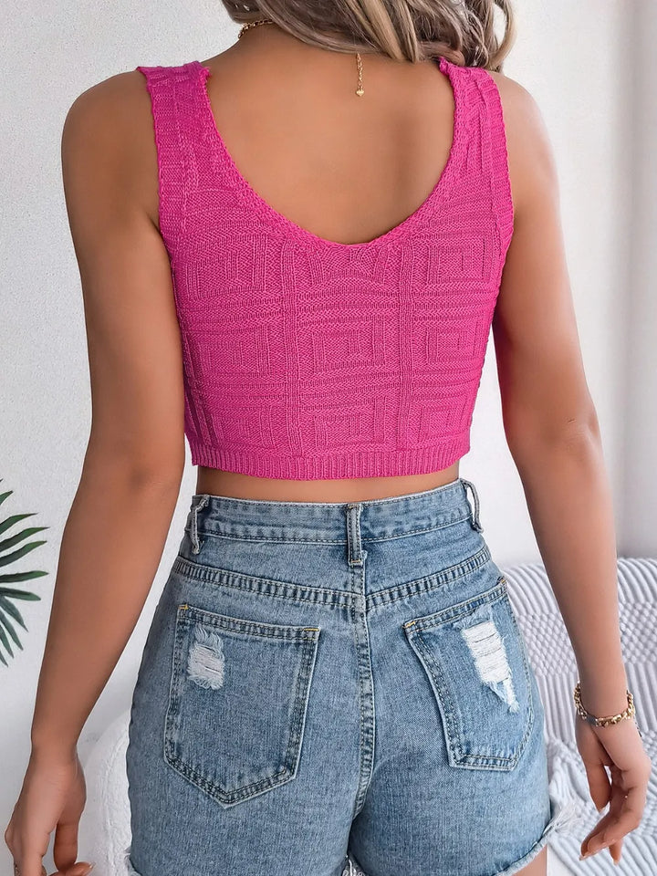 Twisted V-Neck Knit Vest