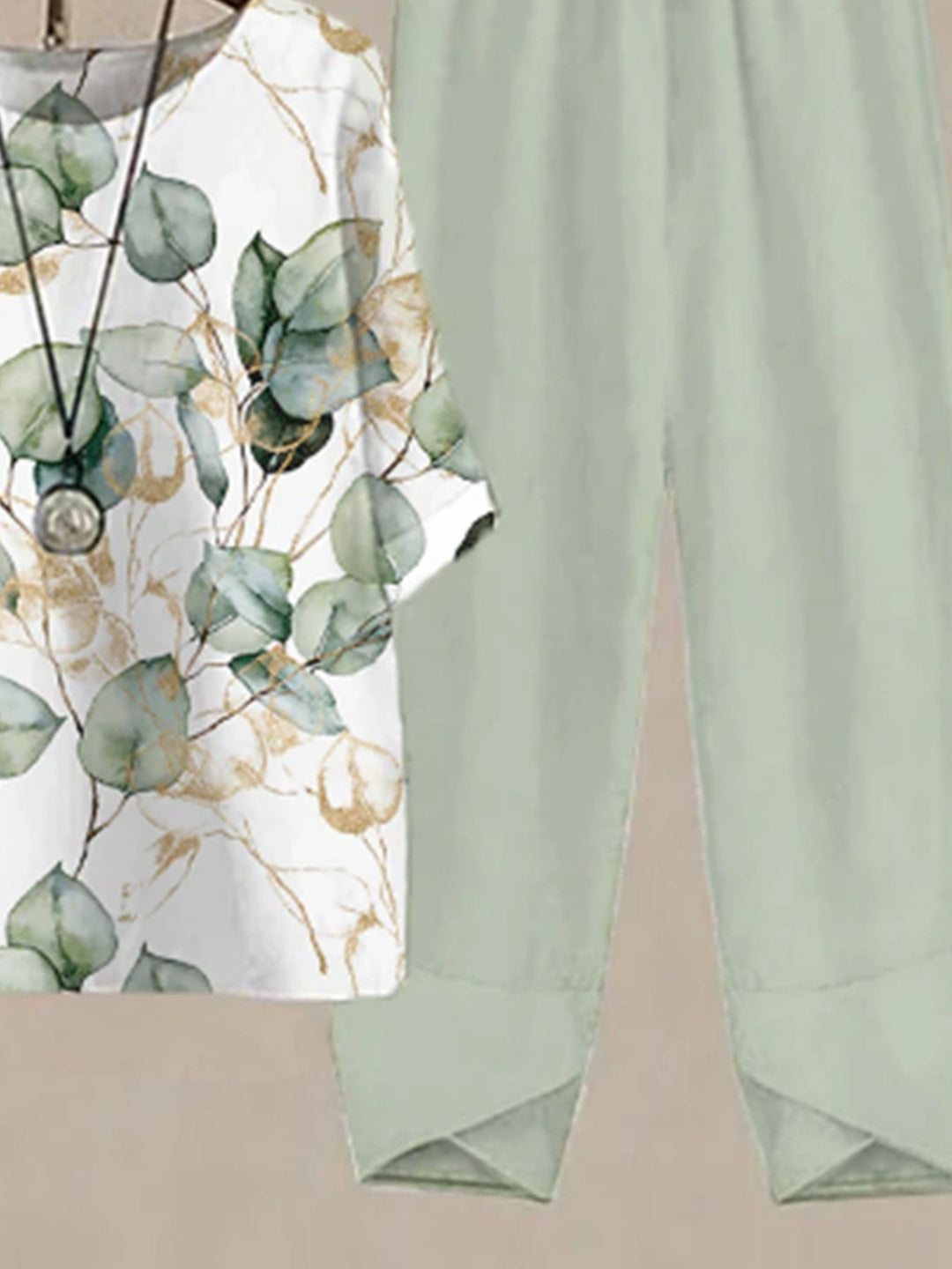 Printed Half Sleeve Top and Pants Set