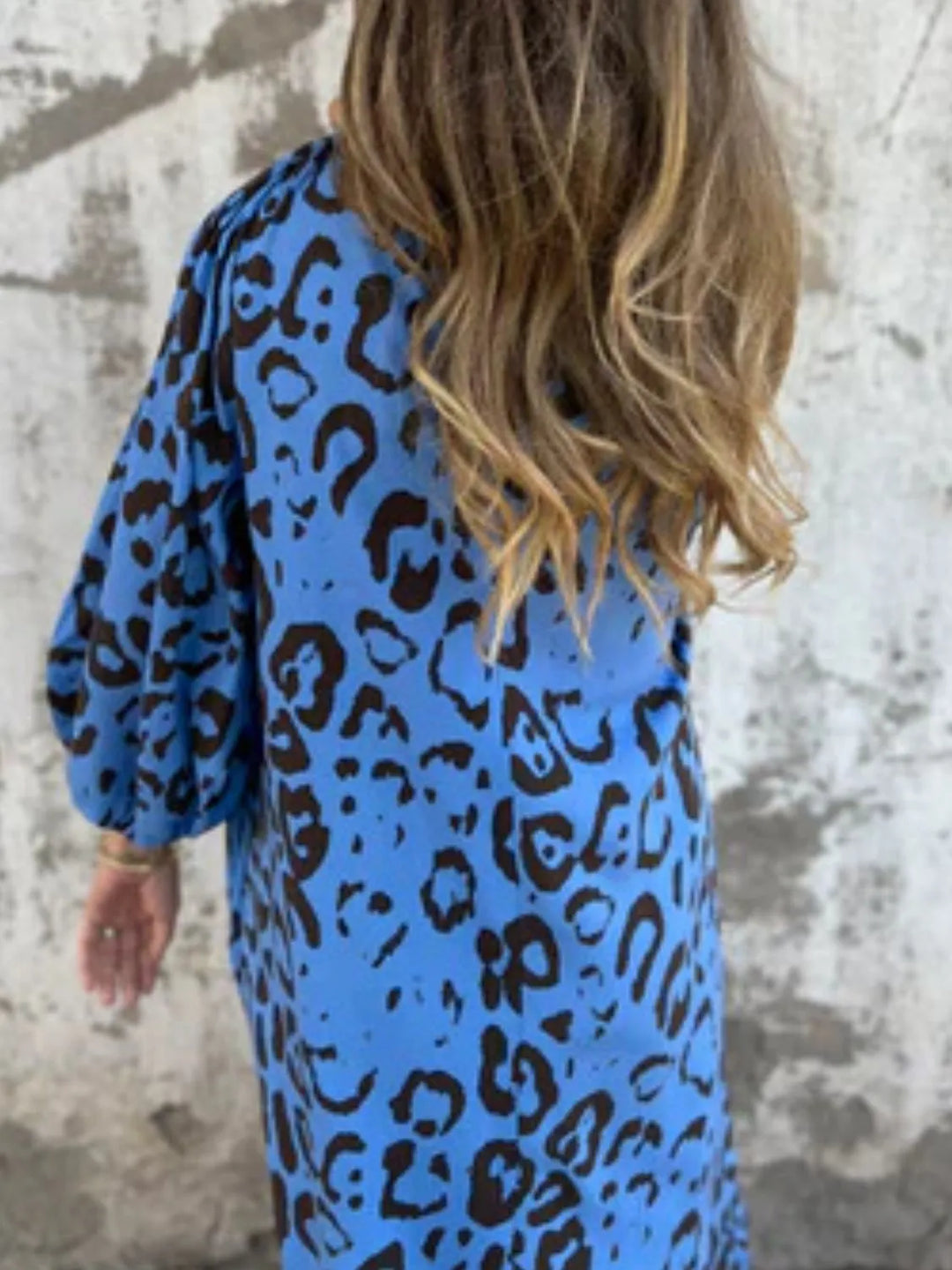 Full Size Printed V-Neck Dress with Pockets Plus Size