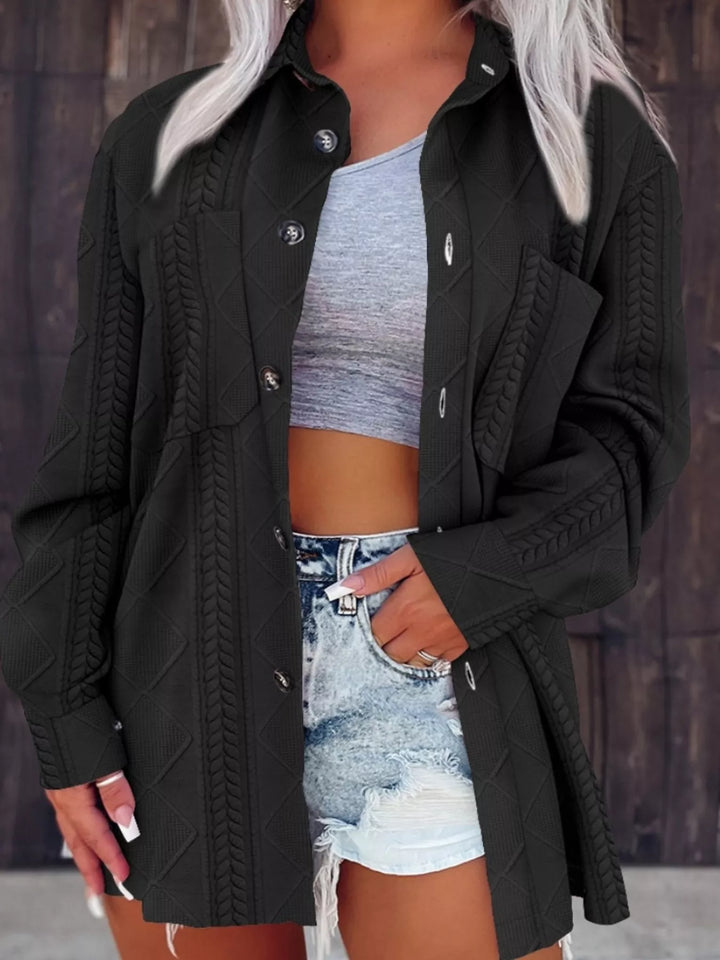 Button Up Long Sleeve Knit Outerwear