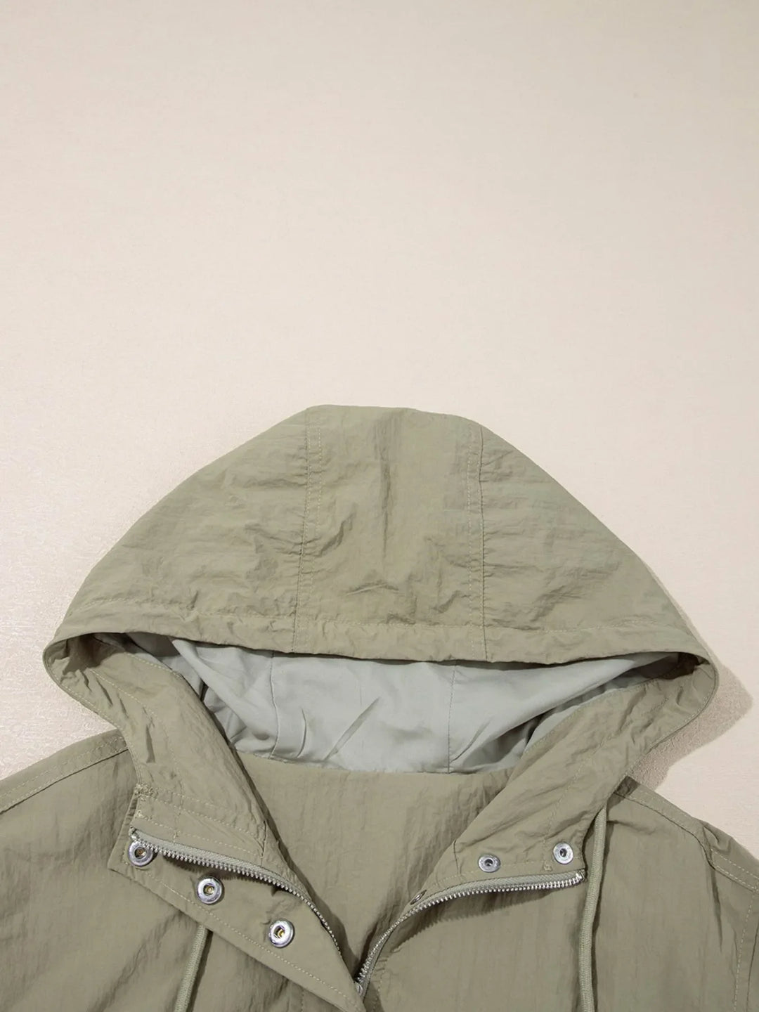 Zip Up Cropped Hooded Utility Jacket