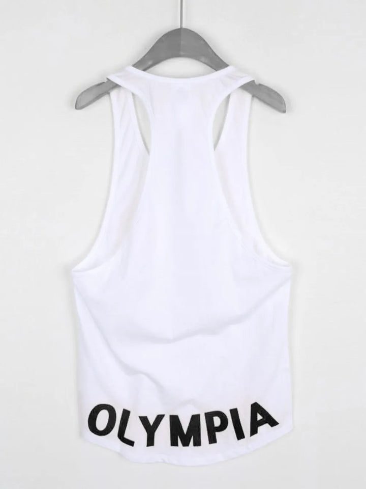 Men's Plus Size Letter Graphic Wide Strap Tank