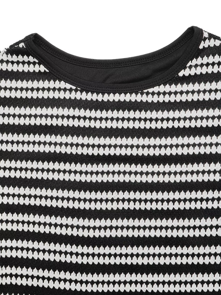Striped Sleeveless Bodycon Knit Maxi Dress