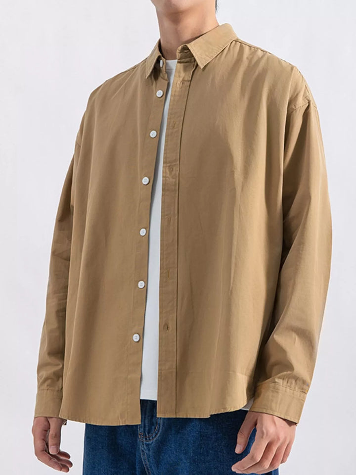 Men's Plus Size Button Up Long Sleeve Shirt