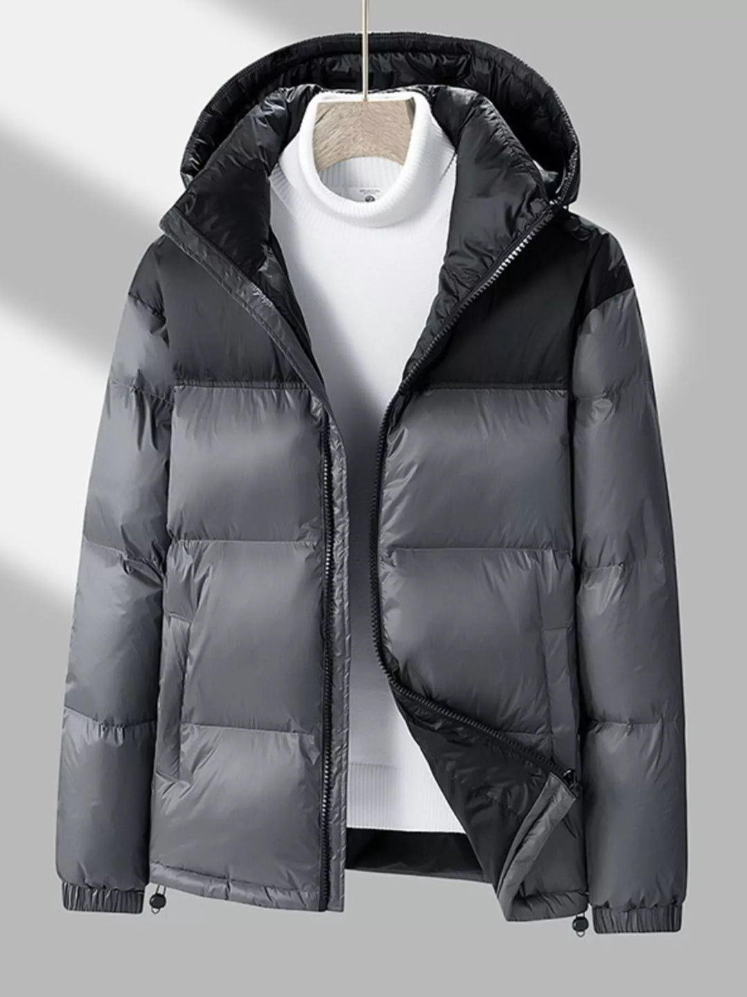 Men's Full Size Lightweight Hooded Puffer Jacket Plus Size