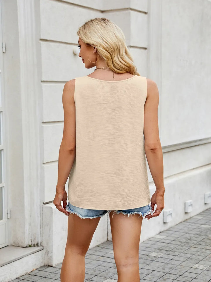 Ruched Scoop Neck Tank