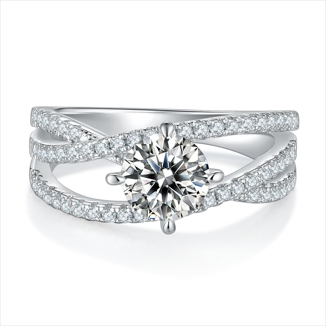 1 Carat Moissanite 925 Sterling Silver Ring