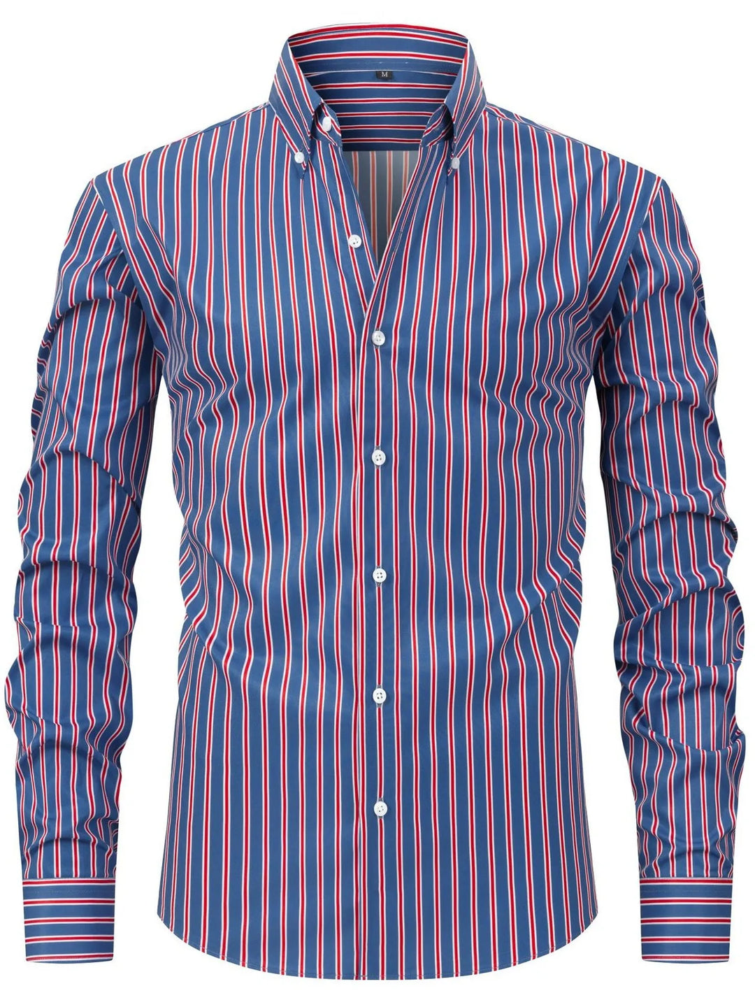 Men's Full Size Striped Button-Down Shirt Plus Size