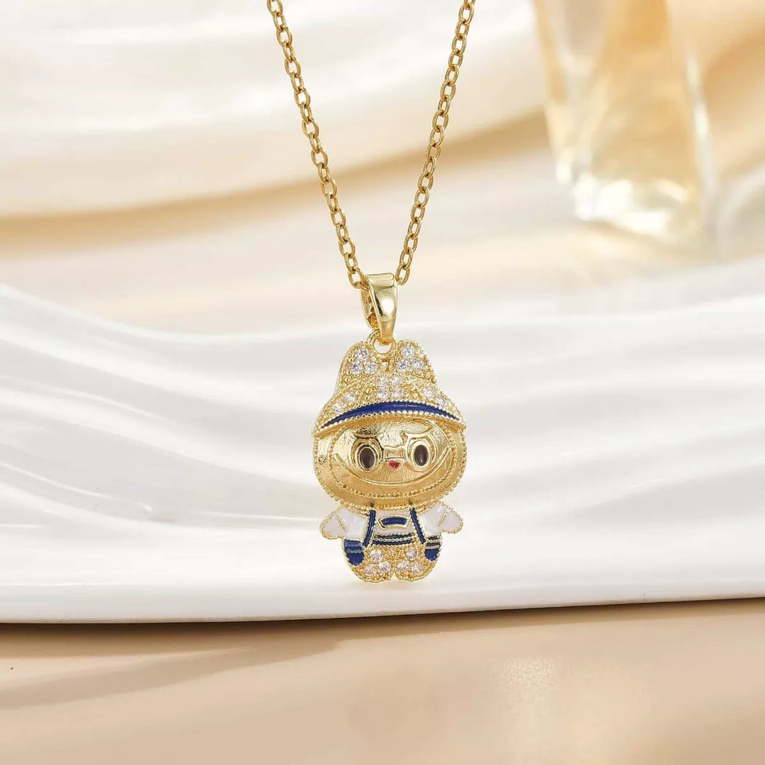 18K Gold-Plated Cartoon Character Pendant Necklace
