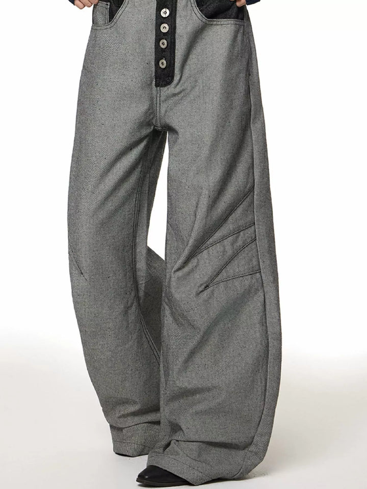 Men's Full Size Wide Leg Button-Fly Jeans Plus Size