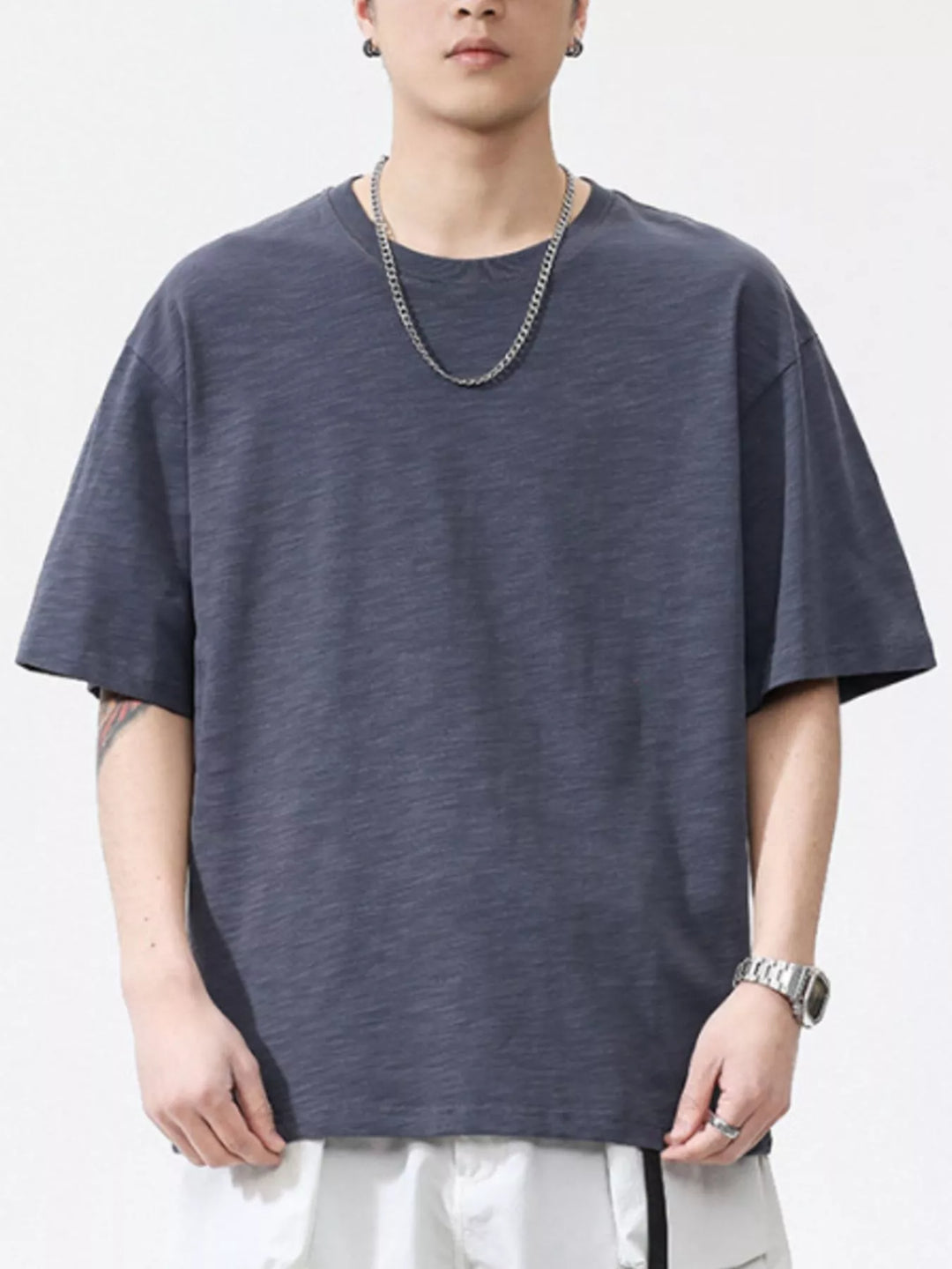 Men's Plus Size Round Neck Half Sleeve T-Shirt