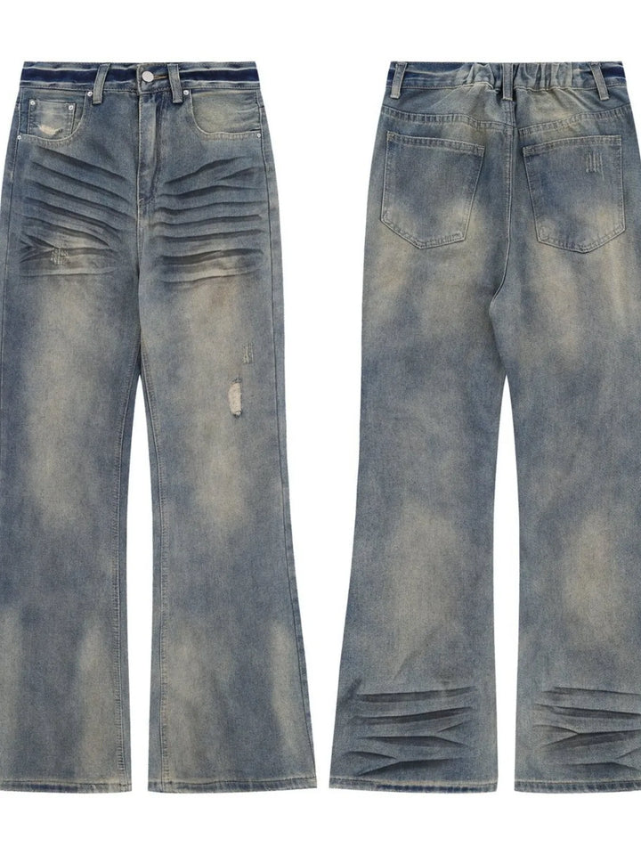 Men's Distressed Wide Leg Jeans