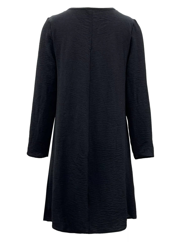 2 Piece Casual Notched Long Sleeve Dress
