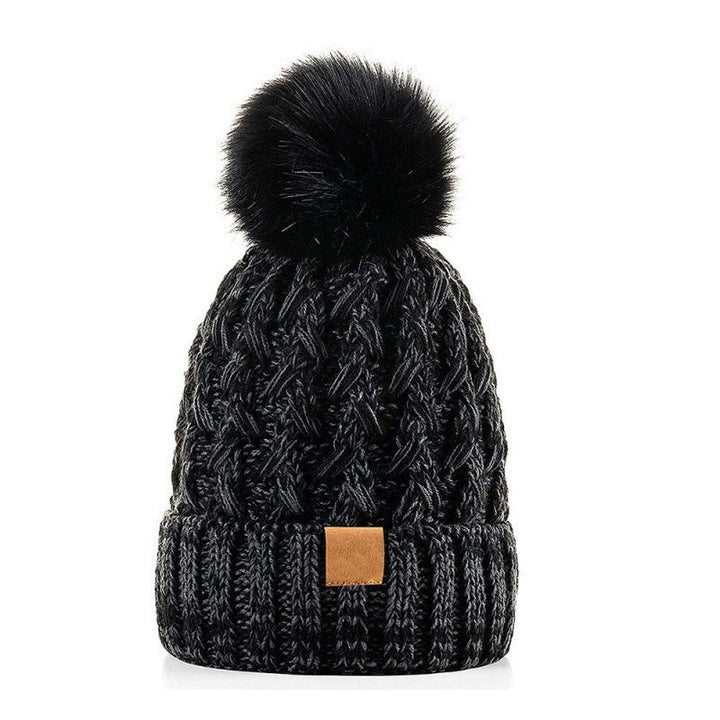 Snow Cap Knitted Hat Unisex Rolled Brim